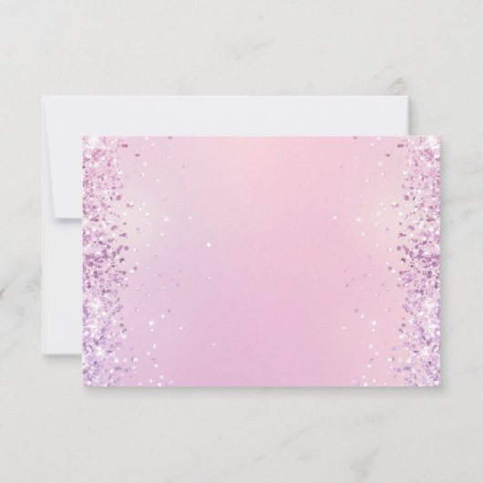 ピンクと紫のグリッターグラデーションビジネスありがとう サンキューカード (裏面)