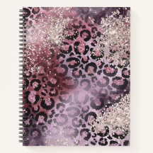 ピンクと紫のグリッターヒョウ柄