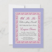 ピンクと紫のコルセットヴィンテージバチェロレッテ 招待状 (裏面)