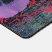 ピンクと紫のゴシック花。編集可能な名前 デスクマット (コーナー)