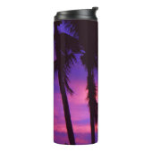ピンクと紫のサンセットパームツリー タンブラー (回転左)