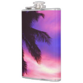 ピンクと紫のサンセットパームツリー フラスク (左)