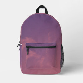 ピンクと紫のサンセットフォト プリントバックパック