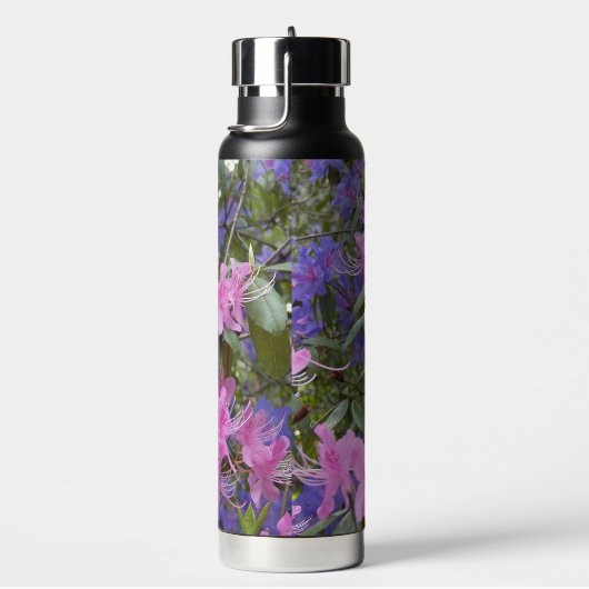 ピンクと紫のシャクナゲフローラ ウォーターボトル (右面)