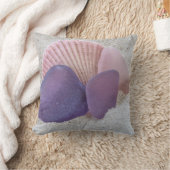 ピンクと紫のシーガラス – 枕 (ブランケット)