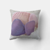 ピンクと紫のシーガラス – 枕 (裏面)