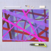 ピンクと紫のジオメトカラフルリ線 薄葉紙 (クラフト)