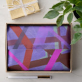 ピンクと紫のジオメトカラフルリ線 薄葉紙 (ギフト)