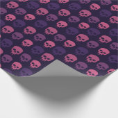 ピンクと紫のスカルプリント包装紙 ラッピングペーパー (角)