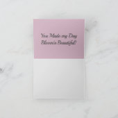 ピンクと紫のデイジー水彩フローラ サンキューカード (内部)