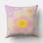 ピンクと紫のデジタルアートの花 クッション (裏面)