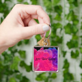 ピンクと紫のデジタルスモーク キーホルダー (手)