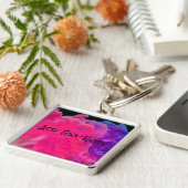 ピンクと紫のデジタルスモーク キーホルダー (側面)