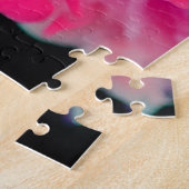 ピンクと紫のデジタルスモーク ジグソーパズル (側面)
