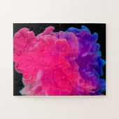 ピンクと紫のデジタルスモーク ジグソーパズル (横)
