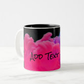 ピンクと紫のデジタルスモーク ツートーンマグカップ (正面左)