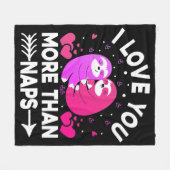 ピンクと紫のナマケモノより昼寝が好き フリースブランケット (正面(横))