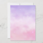 ピンクと紫のネオンピザとパジャマ誕生日 招待状 (裏面)