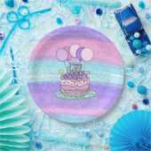 ピンクと紫のハッピーバースデーパーティー ペーパープレート (パーティー)