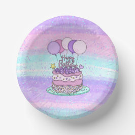 ピンクと紫のハッピーバースデーパーティー ペーパーボウル