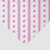 ピンクと紫のハートとストライプパターン 薄葉紙 (詳細)