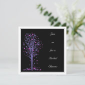 ピンクと紫のハートツリー：シャワー招待状 招待状 (スタンド正面)