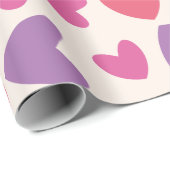 ピンクと紫のハートバレンタイン誕生日 ラッピングペーパー (ロールコーナー)