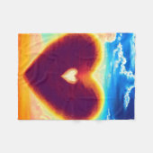 ピンクと紫のハート毛布 フリースブランケット (正面(横))