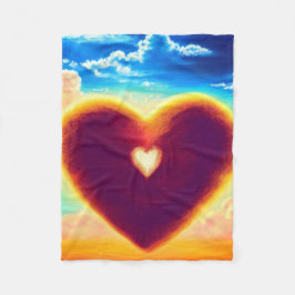 ピンクと紫のハート毛布 フリースブランケット