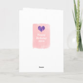 ピンクと紫のハート11誕生日孫娘 カード (裏面)