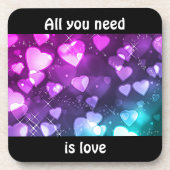 ピンクと紫のハート コースター (正面)