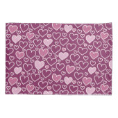 ピンクと紫のハート 枕カバー (裏面)