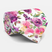 ピンクと紫のバラグロモンズネックタイ ネクタイ (ロール)