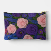 ピンクと紫のバラプリントカットソーバッグ アクセサリーポーチ (裏面)
