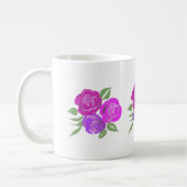 ピンクと紫のバラマグ コーヒーマグカップ (左)