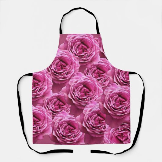 ピンクと紫のバラ エプロン (正面)