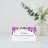 ピンクと紫のバラ。フローラ結婚詳細 エンクロージャーカード (スタンド正面)