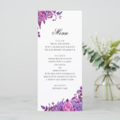 ピンクと紫のバラ。水彩フローラ結婚ズ メニュー (スタンド正面)