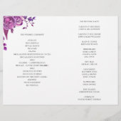 ピンクと紫のバラ。結婚式 プログラム折 (裏面)