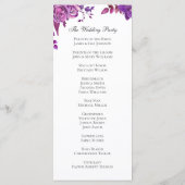 ピンクと紫のバラ。結婚薄紫花 プログラム (裏面)