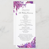 ピンクと紫のバラ。結婚薄紫花 プログラム (正面/裏面)