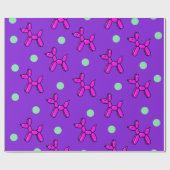 ピンクと紫のバルーンドッグの包装紙 ラッピングペーパー (フラット)