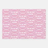 ピンクと紫のバレンタインデー ラッピングペーパーシート (正面3)