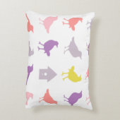 ピンクと紫のパステルの鳥とバードハウス アクセントクッション (裏面(縦))