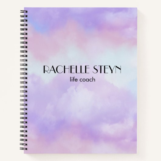 ピンクと紫のパステルフワフワ雲 ノートブック (正面)