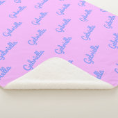 ピンクと紫のパーソナライズされた筆記体の名前パターン シェルパブランケット (3/4)