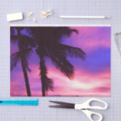 ピンクと紫のパームの夕日 薄葉紙 (クラフト)