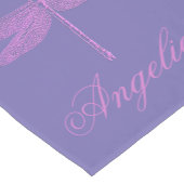 ピンクと紫のファンタジートンボ ショートテーブルランナー (コーナー)