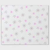 ピンクと紫のフェスティバルスターモダンクリスマス ラッピングペーパー (フラット)