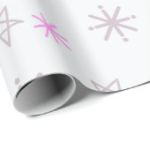 ピンクと紫のフェスティバルスターモダンクリスマス ラッピングペーパー (ロールコーナー)